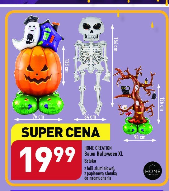 Balon halloween xl szkielet 156 cm Home creation promocja