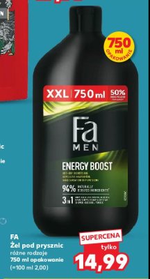Zel pod prysznic Fa men sport energy boost promocja