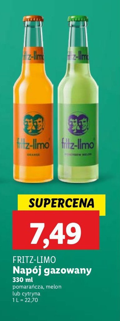 Napój pomarańczowy Fritz-limo Fritz-kola promocja