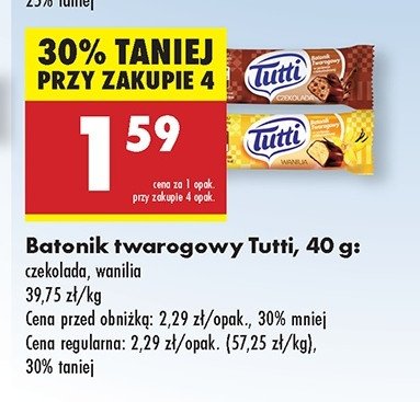 Batonik twarogowy czekolada Tutti promocja w Biedronka