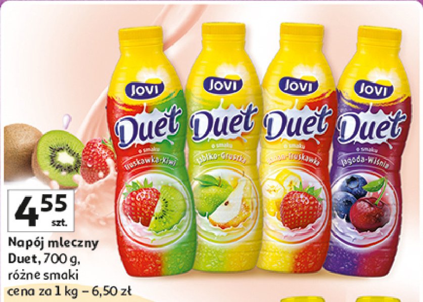 Jogurt banan-truskawka Jovi duet promocja w Auchan