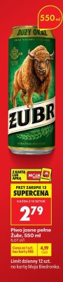 Piwo Żubr jasne pełne 550ml promocja w Biedronka