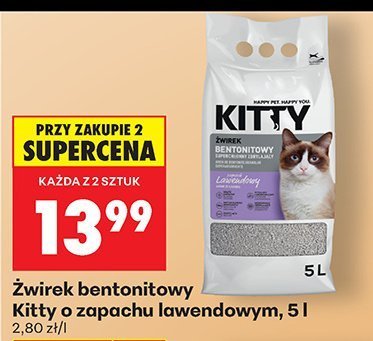 Żwirek bentonitowy Kitty o zapachu lawendowym, 5 l promocja w Biedronka