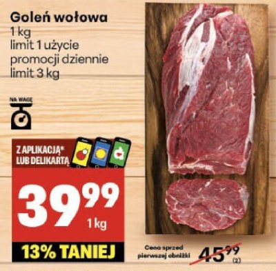 Goleń wołowa promocja w Delikatesy Centrum