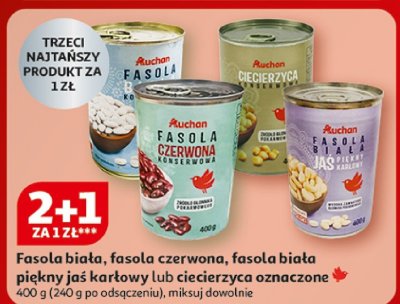 Fasola czerwona Auchan 400g promocja w Auchan