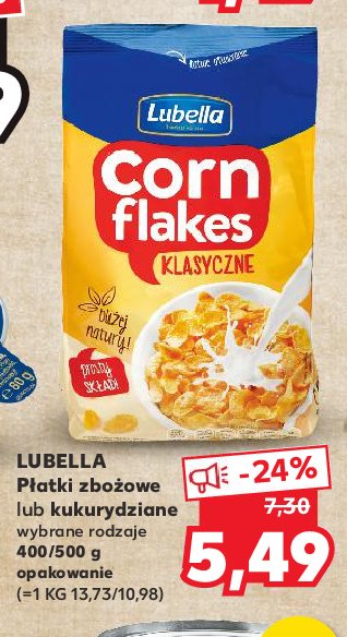 Płatki kukurydziane żytnie Lubella corn flakes promocja