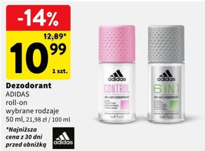 Dezodorant Adidas roll-on wybrane rodzaje promocja w Intermarche