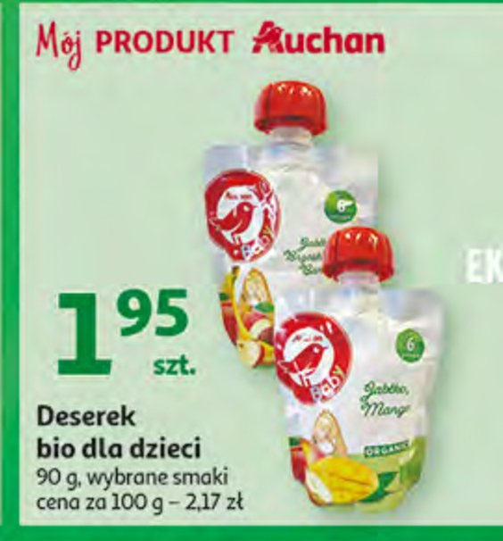 Deserek dla dzieci jabłko marchew banan Auchan baby promocja