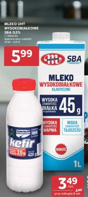 Mleko UHT wysokobiałkowe Mlekovita SBA 0.5% promocja w Stokrotka