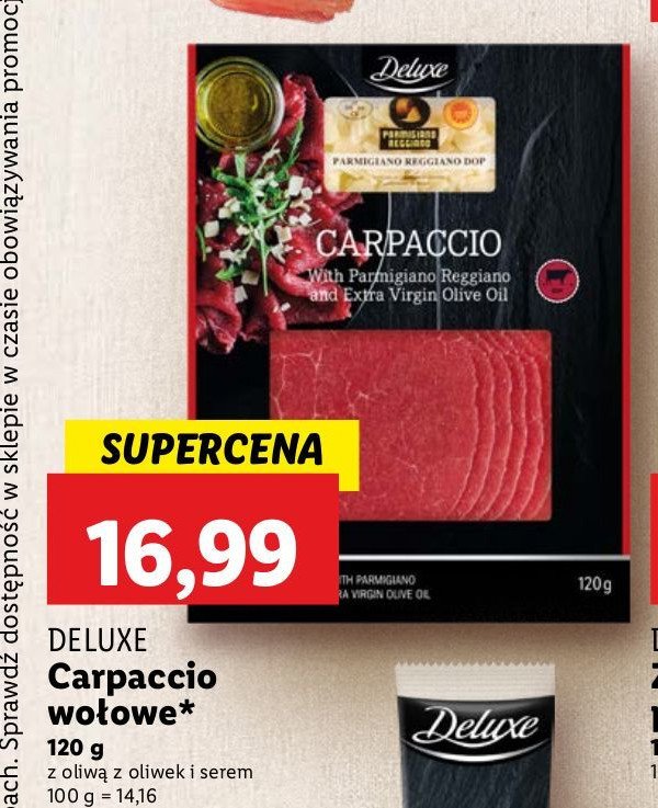 Carpaccio z oliw膮 z oliwek i serem Deluxe promocja