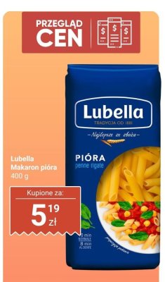 Makaron pióra Lubella penne rigate promocja w Biedronka