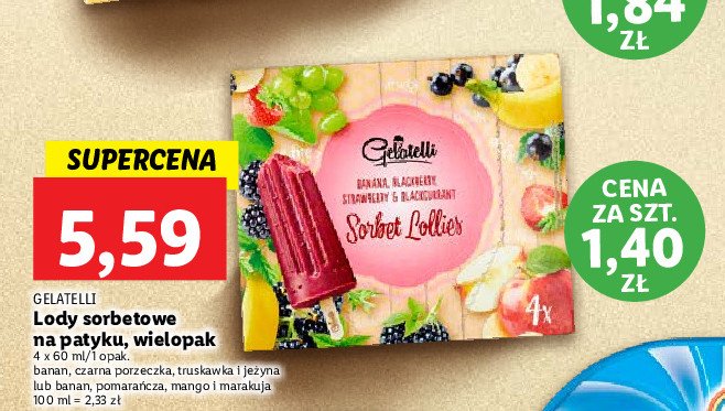 Lody sorbet lollies Gelatelli promocja