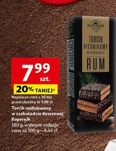 Torcik piernikowy z rumem Kopernik promocja