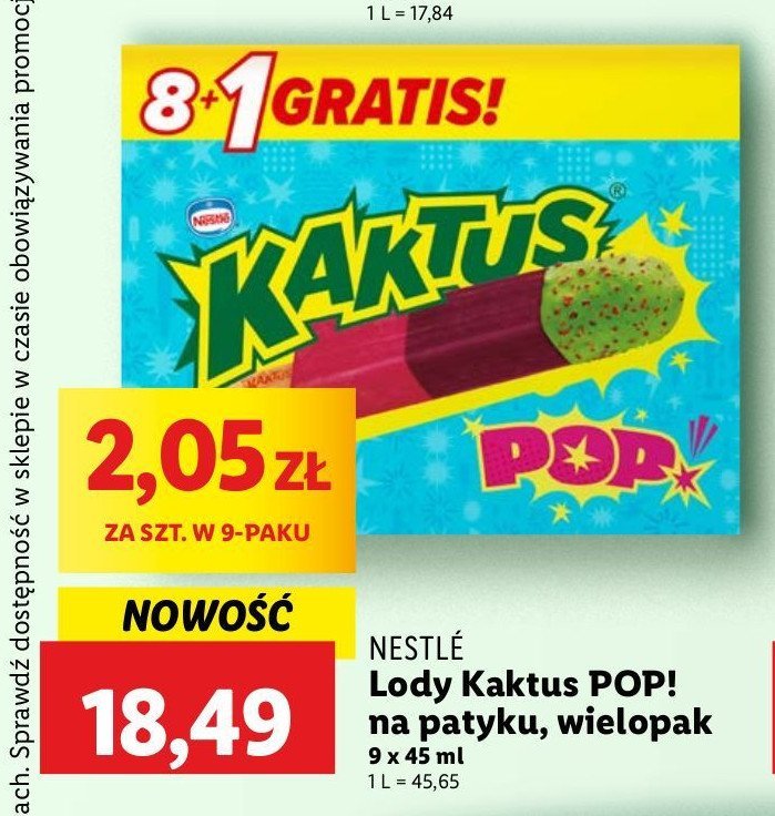 Lody pop! Nestle kaktus promocja