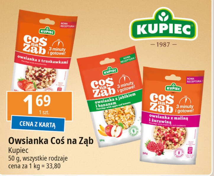 Owsianka jabłkowo-bananowa Kupiec promocja w Leclerc