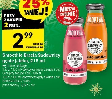 Smoothie Bracia Sadownicy gęsto jabłko, 215 ml promocja w Twój Market
