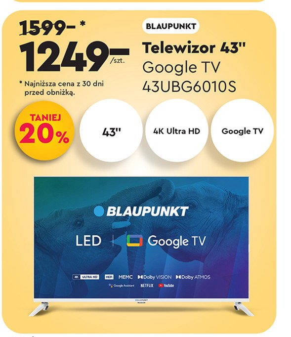 Telewizor 43" 43ubg6010s Blaupunkt promocja