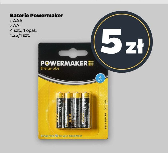 Baterie aaa Powermaker energy plus promocja w Netto