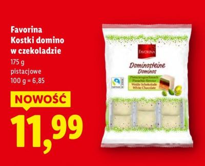 Kostki domino w czekoladzie pistacjowe promocja w Lidl