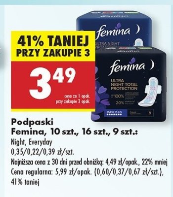 Podpaski night Femina ultra promocja