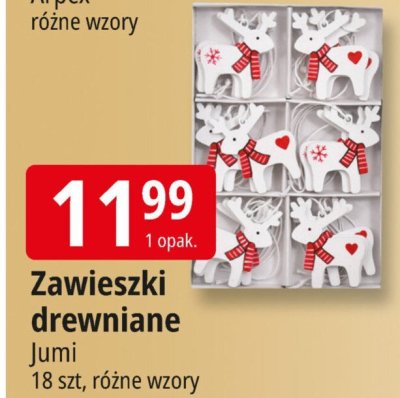 Zawieszki drewniane Jumi 18 szt, różne wzory promocja w Leclerc