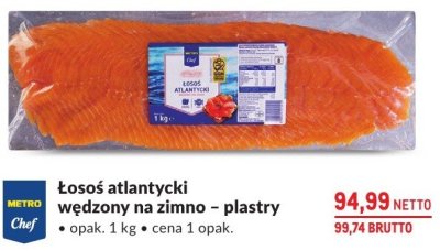 Łosoś atlantycki wędzony na zimno – plastry promocja w Makro