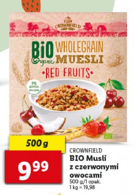 Musli red fruits Crownfield bio organic promocja