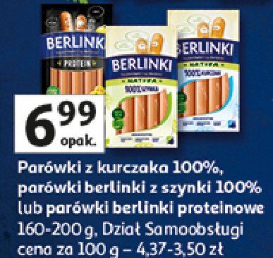 Parówki z kurczaka Morliny berlinki natura promocja w Auchan
