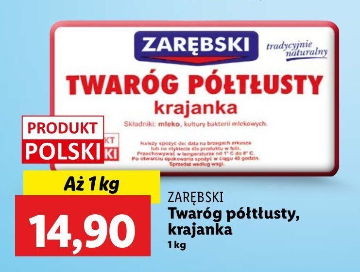 Twaróg półtłusty krajanka Zarębski promocja