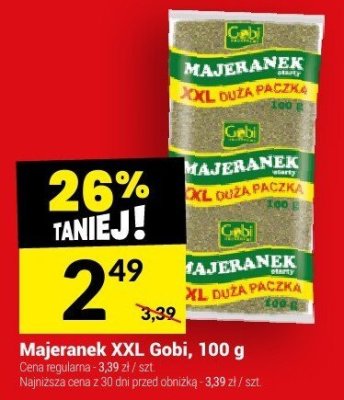Majeranek XXL Gobi, 100 g promocja w Twój Market