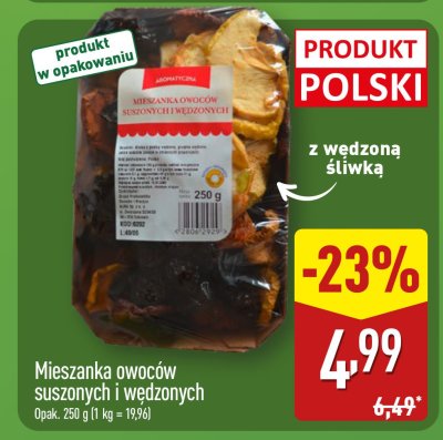 Mieszanka owoców suszonych i wędzonych  promocja w Aldi