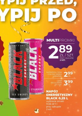 Napój energetyczny Black 0,25 L wybrane smaki promocja w Duży Ben