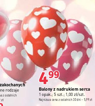Balony z nadrukien serca promocja