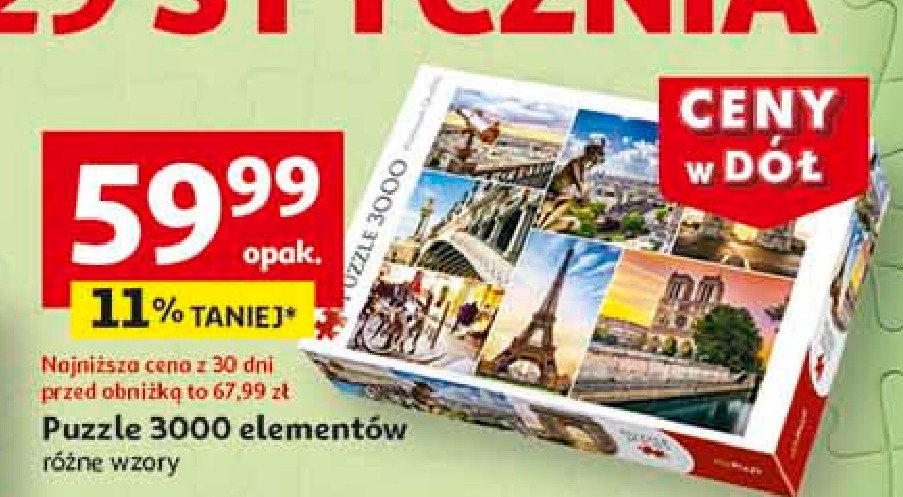 Puzzle 3000 elementów Trefl promocja w Auchan