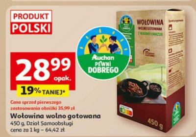 Wołowina wolno gotowana 450g, Dział Samoobsługi promocja w Auchan