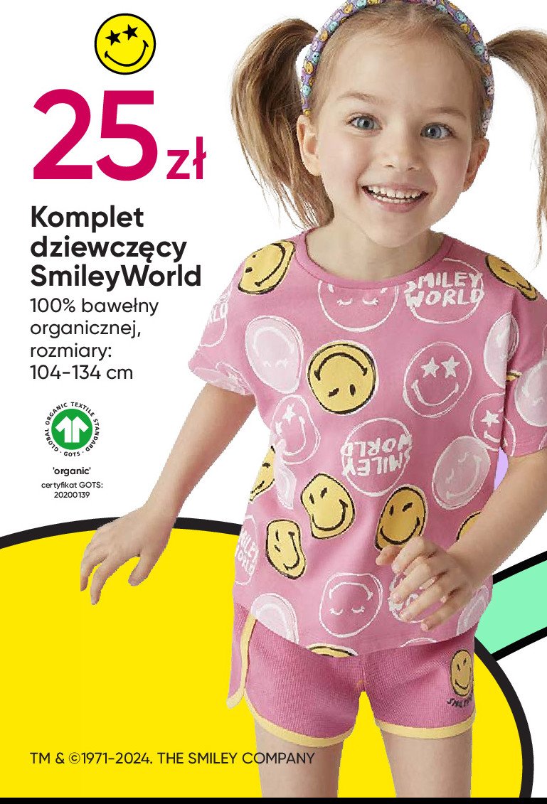 Komplet dziewczęcy smileyworld 104 - 134 cm promocja