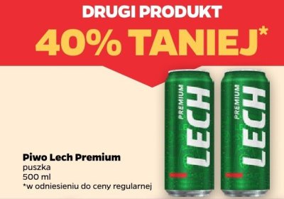 Piwo Lech Premium DRUGIE -40% promocja w Netto