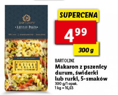 Makaron świderek 5 smaków Bartolini artisan pasta promocja
