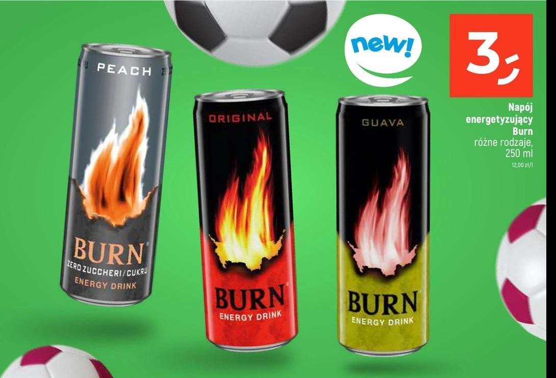 Napój peach zero Burn promocja