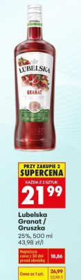 Wódka Lubelska Granat 25%, 500 ml promocja w Biedronka