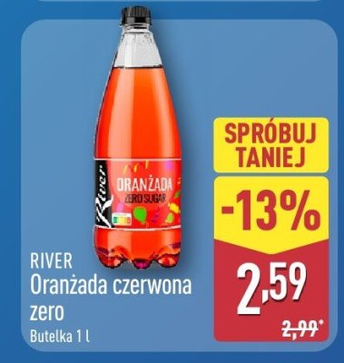Napój RIVER Oranżada czerwona zero 1l promocja w Aldi