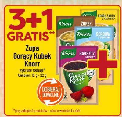 Zupa Gorący Kubek Knorr wybrane rodzaje Unilever promocja w POLOmarket