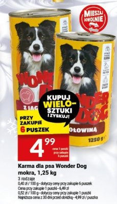 Karma dla psa Wonder Dog mokra 1,25 kg promocja w Twój Market