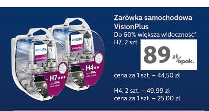 Żarówki visionplus h7 Philips promocja