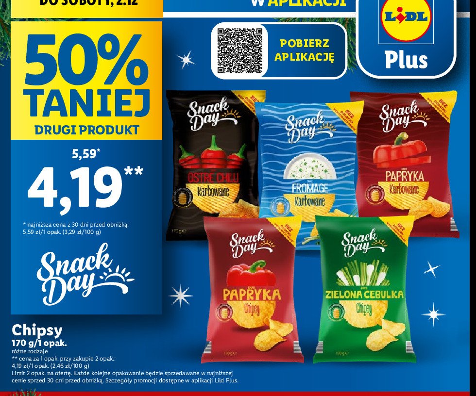 Chipsy karbowane fromage Snack day promocja