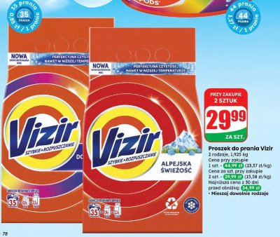 Proszek do prania Vizir promocja w Dino