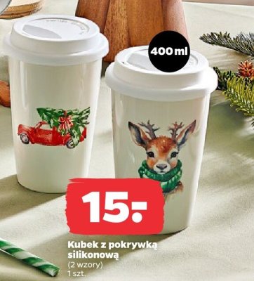 Kubek z pokrywką silikonową 400 ml promocja w Netto