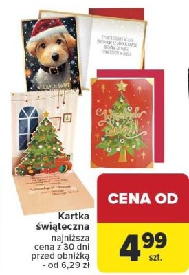 Kartka świąteczna promocja w Carrefour