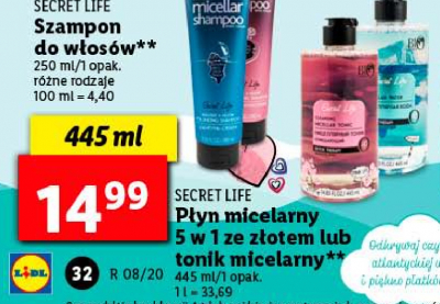 Woda micelarna hydro therapy 5 w 1 Secret life promocja