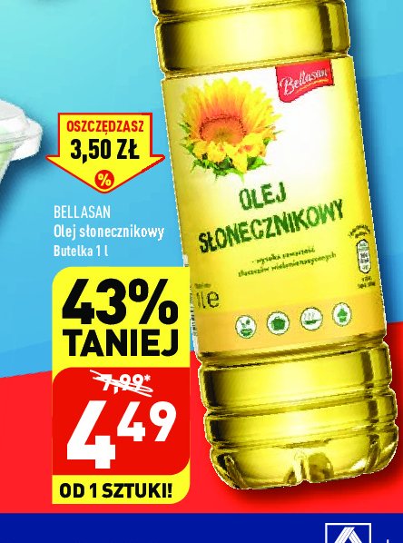 Olej słonecznikowy Bellasan promocja w Aldi
